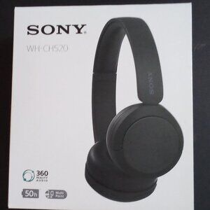 SONY HEADPHONES BLACK MODEL # WH-CH520 WIRELESS BLUETOOTH HEADPHONES ON-EAR